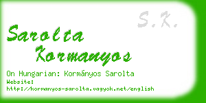 sarolta kormanyos business card